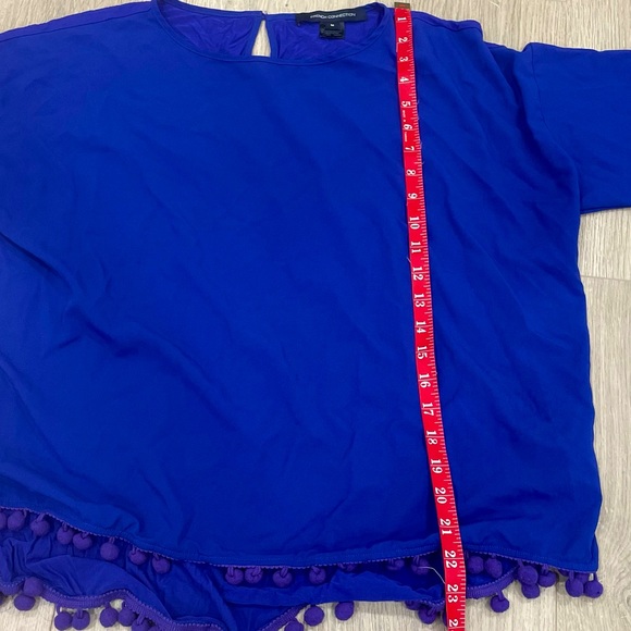 French Connection • Simple Classic Crepe Light Polly Top Clement Blue - Picture 7 of 9